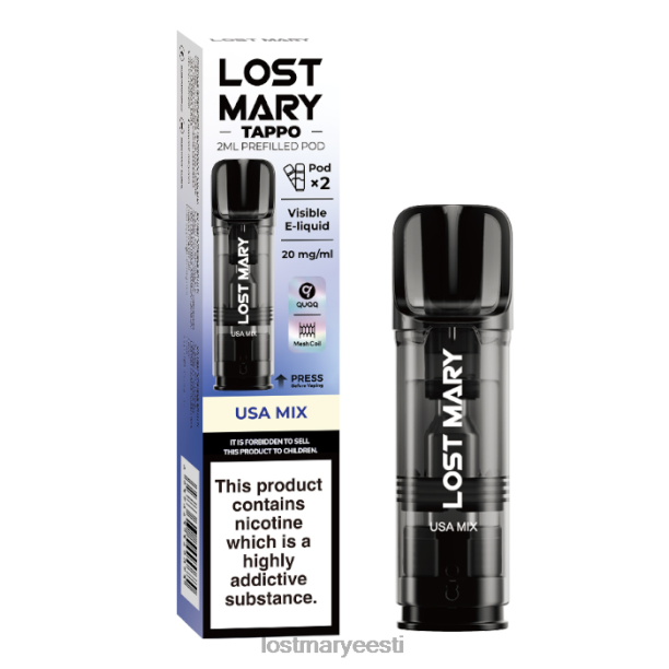 Lost Mary Flavours New - kadunud mary tappo eeltäidetud kaunad - 20mg - 2tk usa segu 24N60184
